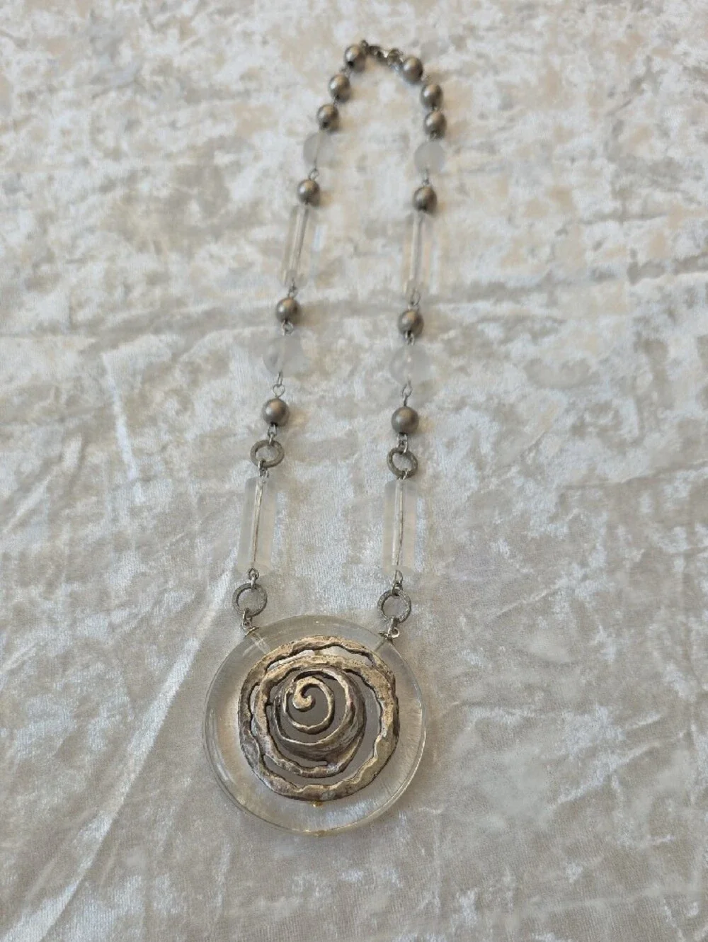 Vintage Lucite & Metal Statement Necklace